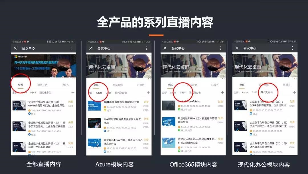 全产品的系列直播内容